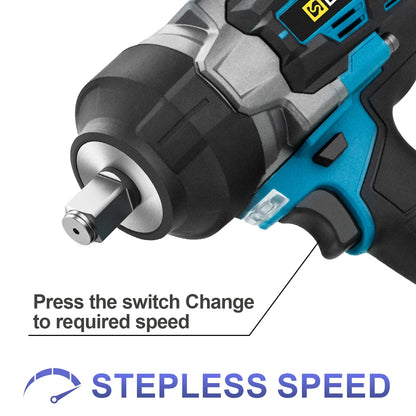 Gisam 2800N.M Torque Brushless Electric Impact Wrench 1/2 inch Screwdriver Cordless Wrench Power Tool For Makita 18V Battery Pin