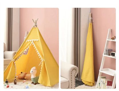 Portable Children Play Tent 1.6m/1.3m Indoor Play House Wigwam Child Tipi Teepee Toddler Ball Pit Castle Play Room for Girls