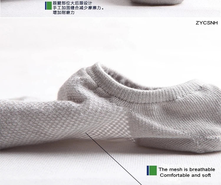 10Pairs Bamboo Socks Thin Summer Men's Invisible Socks Absorbent Deodorant Harajuku Bamboo Fiber Mesh Short Sock Black Plus Size