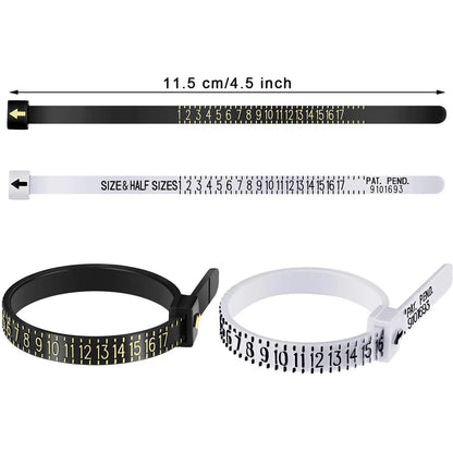 UK/US/EU/HK/JP Ring Sizer Finger Circumference Size Measurement Belt Measuring Reusable Finger Size Gauge Jewelry Sizing Tool