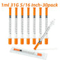 100/30 Pack 1ml 30G/31G 5/16 inch (8mm) Syringes with Needles Individually Packaged for Laboratory And Pet Supplies