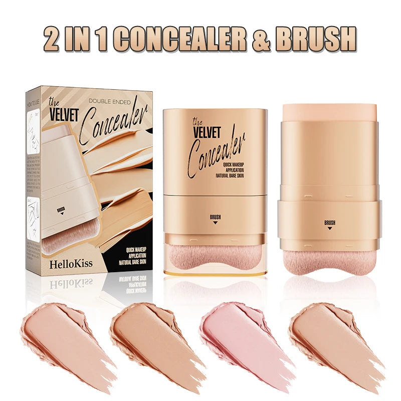 2-in-1 Concealer and Foundation Stick, Covers Dark Circles, Waterproof and Sweat-Resistant, Creates Flawless-Looking Makeup