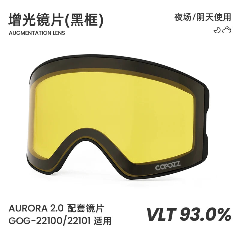 COPOZZ Magnetic Ski Goggles UV400 Protection Anti-Fog Ski Glasses Men Women Quick-Change Lens Snowboard Goggles with Two Options