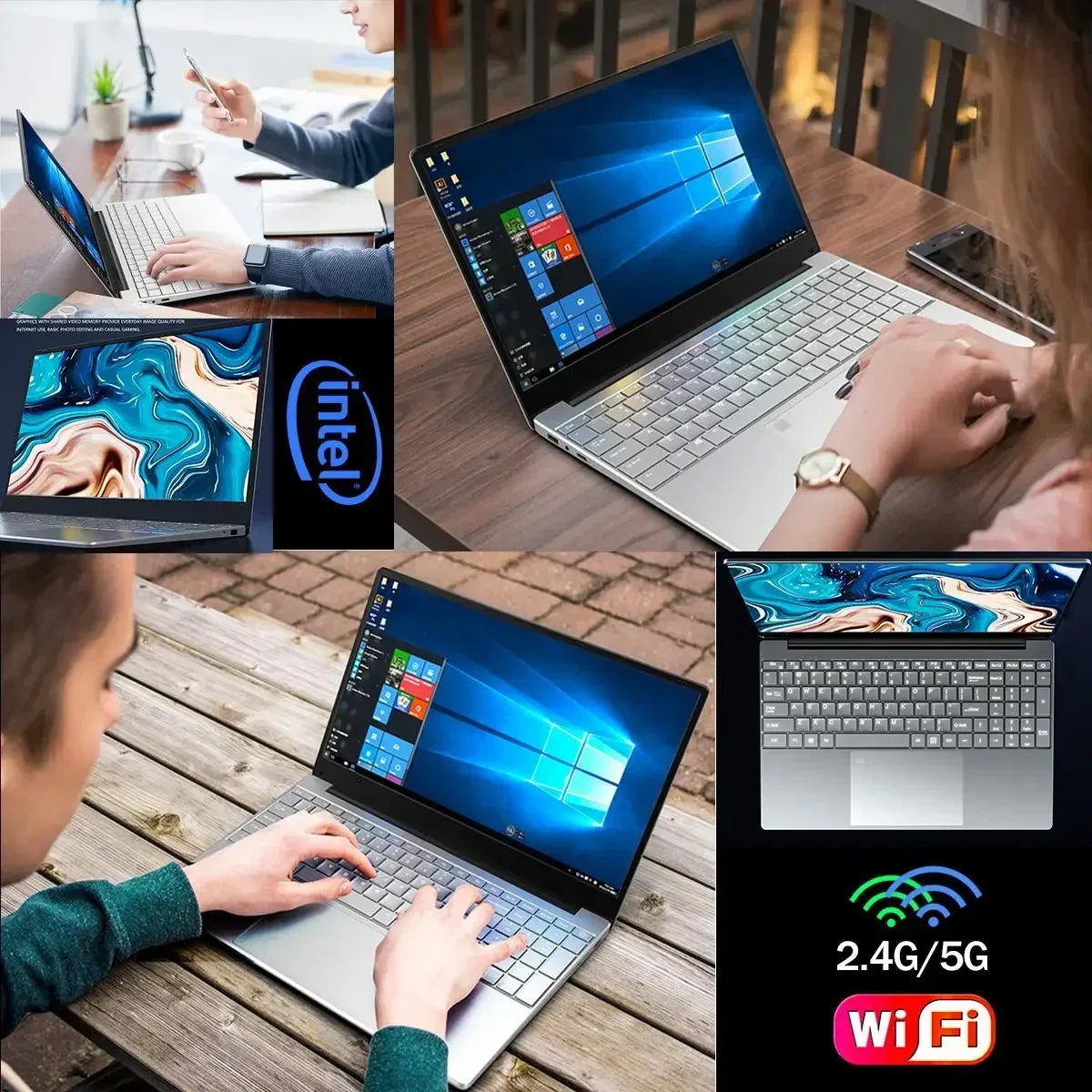 AKPAD 15.6-Inch IPS Display Laptop 16GB RAM 2TB SSD Intel Celeron 11th Gen N5095  Windows 11 Pro - Portable Office Notebook PC