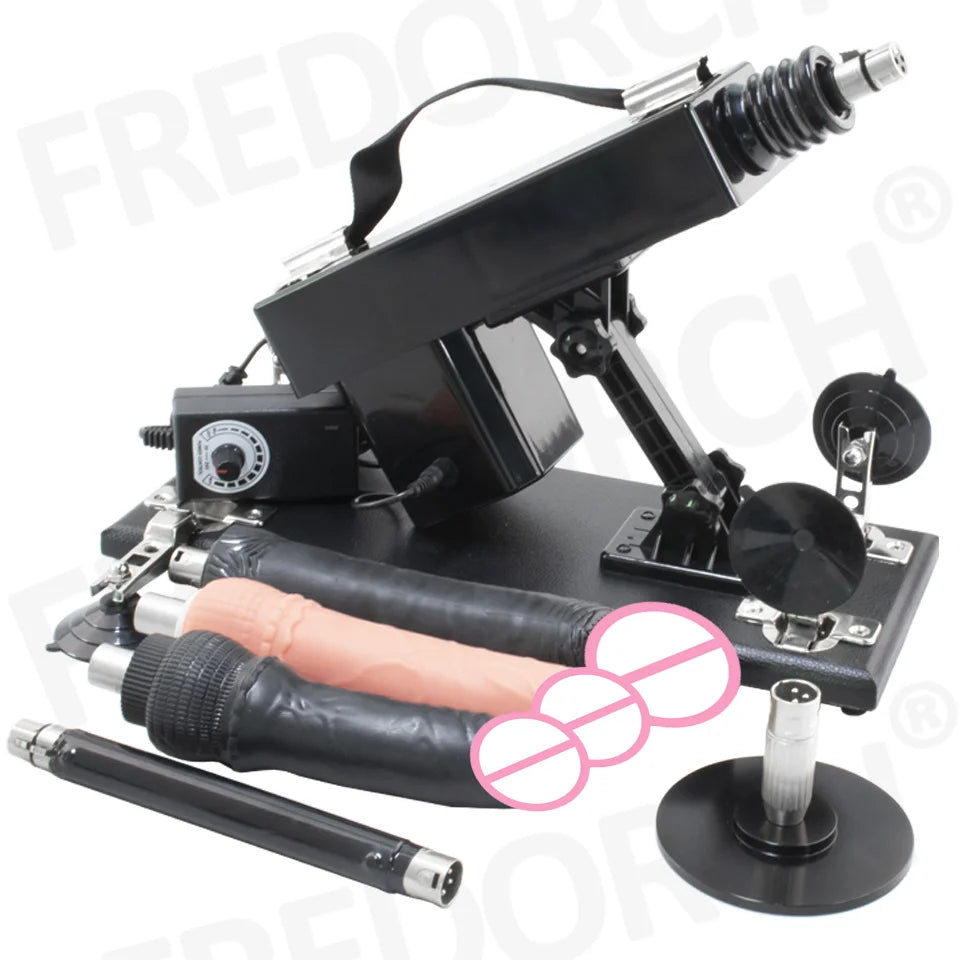 FREDORCH Sex Machines More Attachment Masturbating Pumping Sex Gun Adjustable with Dildo Couples Sex Toy Love Machine for Couple