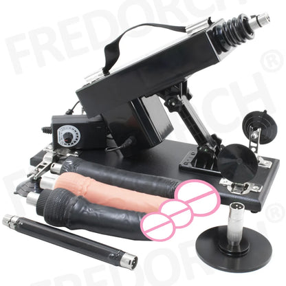 FREDORCH Sex Machines More Attachment Masturbating Pumping Sex Gun Adjustable with Dildo Couples Sex Toy Love Machine for Couple