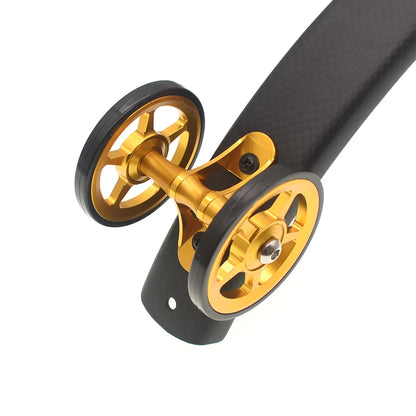 TWTOPSE Bike Easywheel Mudguard Fender Wheel For Brompton Folding Bicycle Mud Guard Wheel Double AL7075 CNC A C Line 77g 60mm