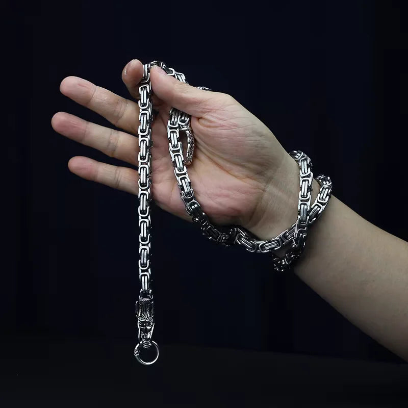 EDC Self Defense Whip Titanium Steel Necklace Fashion Chain Waist Dragon Head Pendants Bracelets Boy Gadgets For Men Cool Gifts