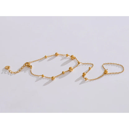 Yhpup Trendy Stainless Steel Zircon Beads Back of Hand Chain Finger Bracelet Fashion Chic Sexy Jewelry Waterproof Wholesale Gift