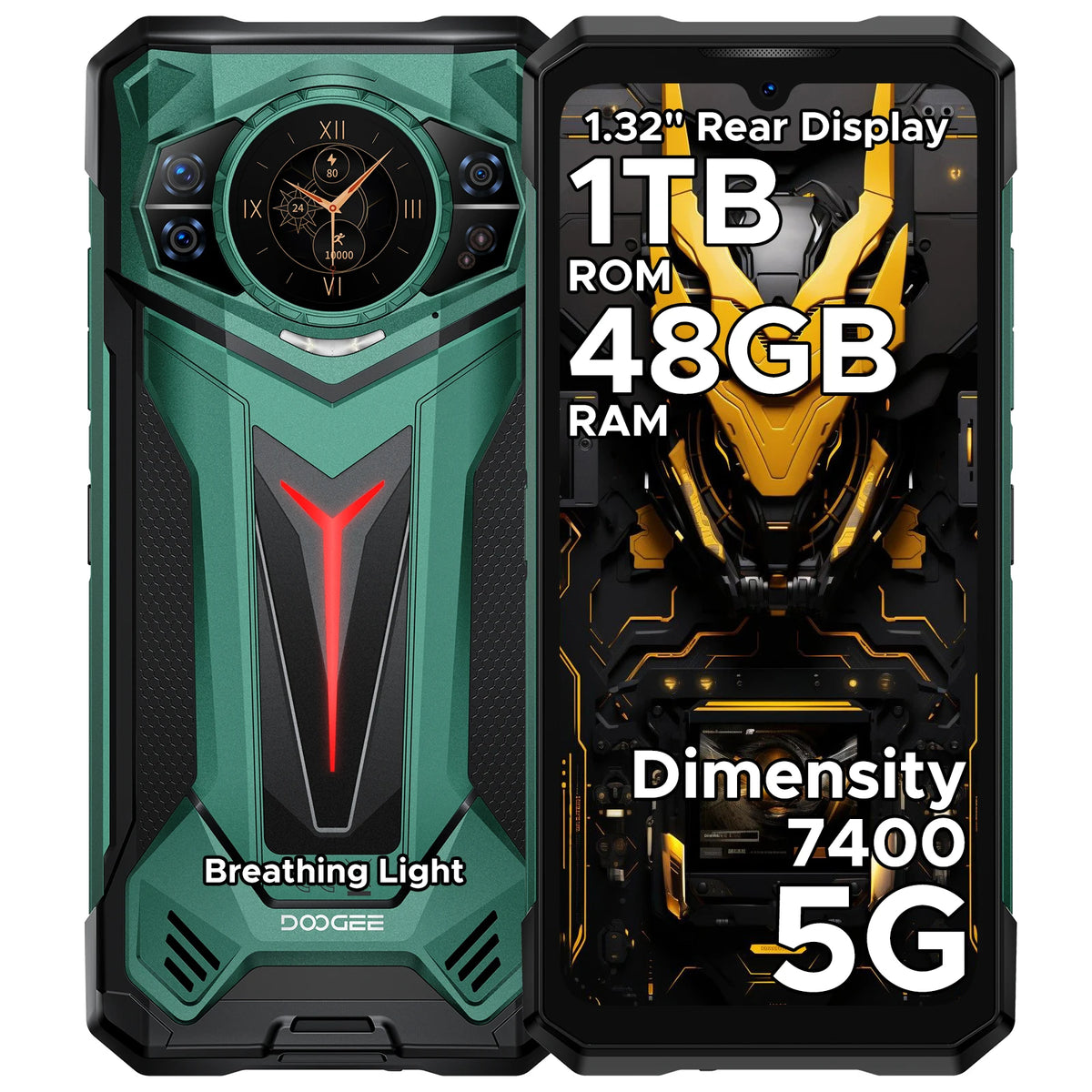 Phone robust DOOGEE S200 Ultra 5G AI 6,72 "Dimensity 7400 48 Go RAM (12 36) 1 To ROM battery 11000 mAh Android 15 NFC Smar