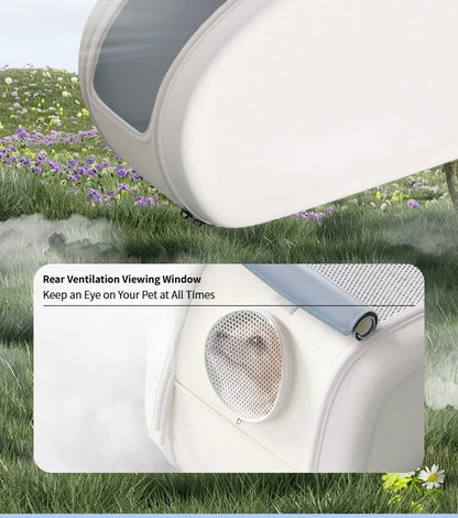 Clear View Foldable Portable Pet Stroller Button Closure Breathable Lightweight Travel Cart Transparent Window For Cats Dogs