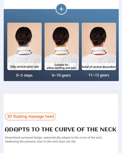 Vibration Neck Masssger Rechargeable Low Frequency Pulse Cervical Massager Smart Electric Neck Massager Red Light Massage