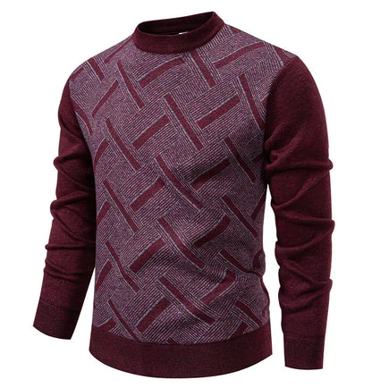 New Sweater Men Casual Knitted Pullover Solid Color Warm Regular Fit Round Neck Sweater Pullovers Mens Sweatwear