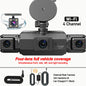 Dashcam 4 Channels WiFi Car DVR Dashboard Cameras for Car Way Back Box Parking Mode 24H Front and Rear Interior 360 Dash Cam