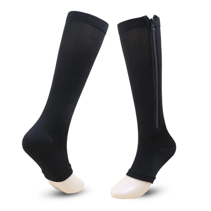Zipper 4Compression Socks for Varicose Support Outdoor Running Fitness Hiking Anti-Fatigue Medical Care Diabetes Swelling Relief