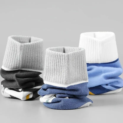 5 Pairs Socks MEN'S Mid-calf Spring and Autumn Sports Sweat Anti-odor MEN'S Socks Thin Sports Socks