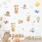 Cute Forest Animals Wall Stickers for Kids Rooms Children Boys Girls Baby Room Decoration Nursery Wallpaper Vinyl Elephant Lion