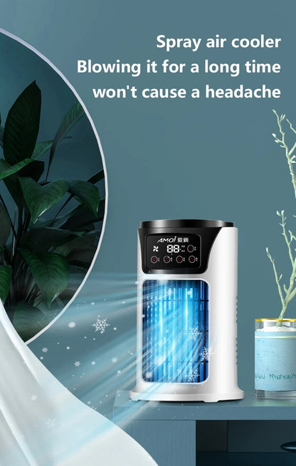 Multifunctional Portable Air Cooler Cold Air-cooled Fan Small Humidification Air Conditioner Natural Fan for Home Office Desktop