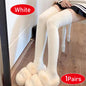 Cashmere Knitted Knee High Socks Women's Solid Soft Long Wool Socks Casual Fluffy Warm Stocking Skinny Thicken Thigh High Socks