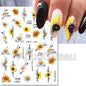 3d Nails Art Decals Spring Fruits Pink Full Tips Peony Magnolia Flowers Adhesive Sliders Stickers Decoration For Nails Manicure