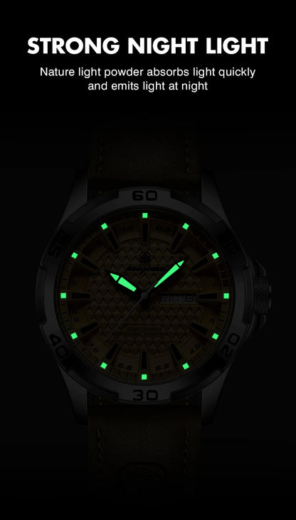PAAZOMU Man Luxury Brand Watch Waterproof Luminous Date Week Men's Quartz Wristwatch Stainless Steel Fashion Sports Men Watches