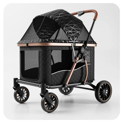 Foldable Large Giant Dog Stroller Lightweight Portable Multi Cat Pet Carrier for Senior Dogs Outdoor Travel