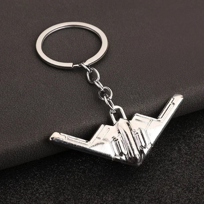 Air Plane Model Fighter Keychains Metal Cool Airplane Keyring Pendant Car Motorcycle Bag Key Chain Ring for Men Creative Gift