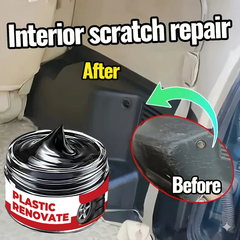 Car Interior Scratch Repair Paste Tire Shine Restoration of Black Interior and Dashboard Plastic Surfaces