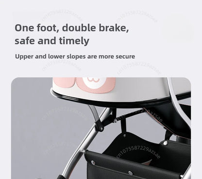 Lightweight Pet Stroller Dog-specific Travel Stroller Foldable High-view Pet Stroller Large Space Removable Carry Basket Cat Car