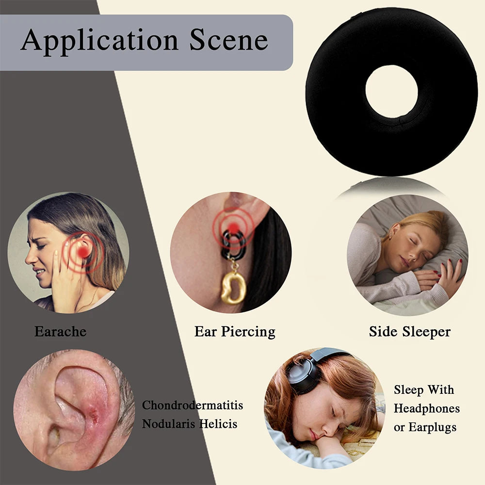 Ear Piercing Pillow for Side Sleepers, CNH and Ear Pain Ear Inflammation，with an Ear Hole Sleeping Pillow, Ear Guard Pillow