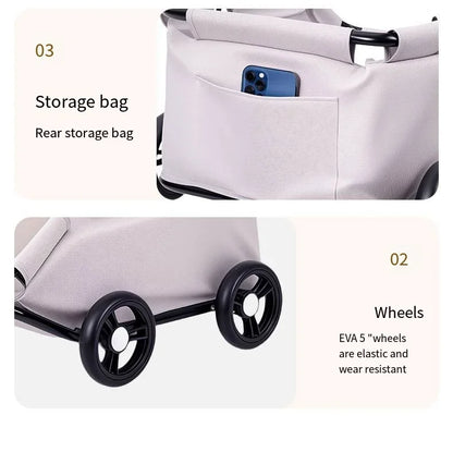 Lightweight Folding Pet Stroller for Small Dogs Cats Teddy Travel Walking Shopping Cat Dog Carrier Stroller