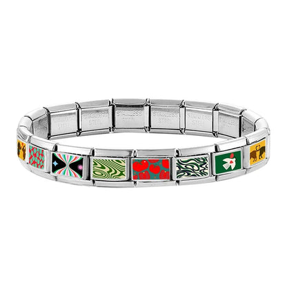 Wholesale Fashion Personalized DIY Red Color Italian Charm Bracelet Watermelon Tomato Bead 9mm Bracelet Stainless Steel Jewelrys