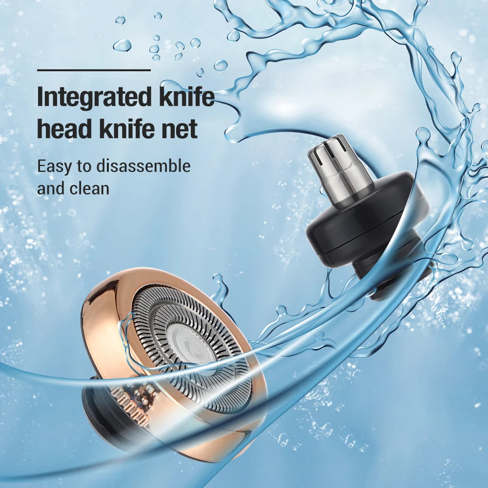 Mini Washable Electric Razor Travel Razor Type-c Charging Capsule Shaver Nose Hair Trimming Double Ring Knife Net