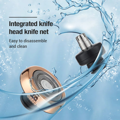 Mini Washable Electric Razor Travel Razor Type-c Charging Capsule Shaver Nose Hair Trimming Double Ring Knife Net