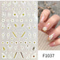 Black and White Love Flowers Line Art 3D Stickers Nail Decals Nail Art Accessories Butterfly Rose Nail Stickers Nail Sliders
