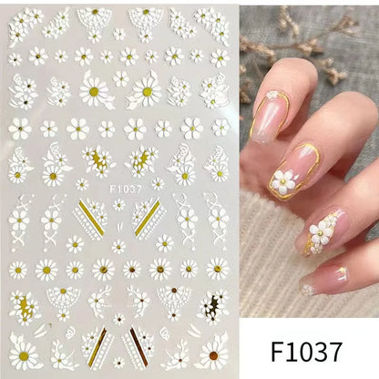 1PCS Marbled Nail Sticker 3D Abstract Lines Sticker Nail Art Supplies Nail Decals Y2K Laser Butterfly Ladies Nail Art Decoration