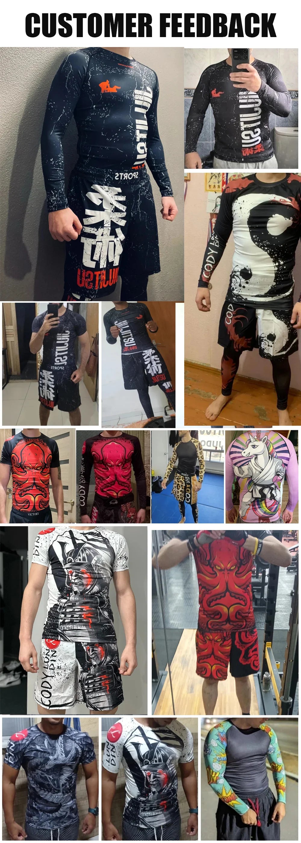 Men Tracksuit MMA No Gi Rashguard Jiu Jitsu T-shirt+Pants Boxing Jerseys Set BJJ Muay Thai Shorts Compression Legging Sportsuit