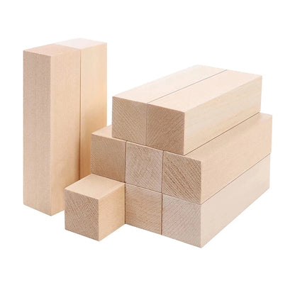 6/10/50Pcs Basswood Carving Block Natural Cork DIY Wood Crafts Portable Carving Art Supplies Suitable for Beginners/Craft Lovers