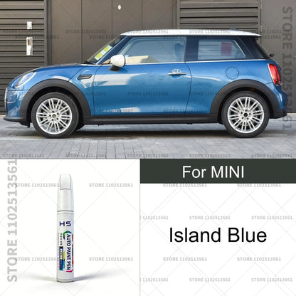 For MINI Black Pepper White lsland Blue Red Gold Green Grey Car Paint Repair Pen Touch Up Scratch Remover DIY Auto Accessories