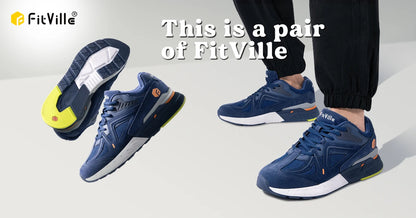 FitVille Men's Extra Wide Orthopedic Walking Shoes, Arch Support Lightweight Non Slip Running Sneakers, Pain Relief Footwear for Flat Feet, Plantar Fasciitis & Severe Heel Pain