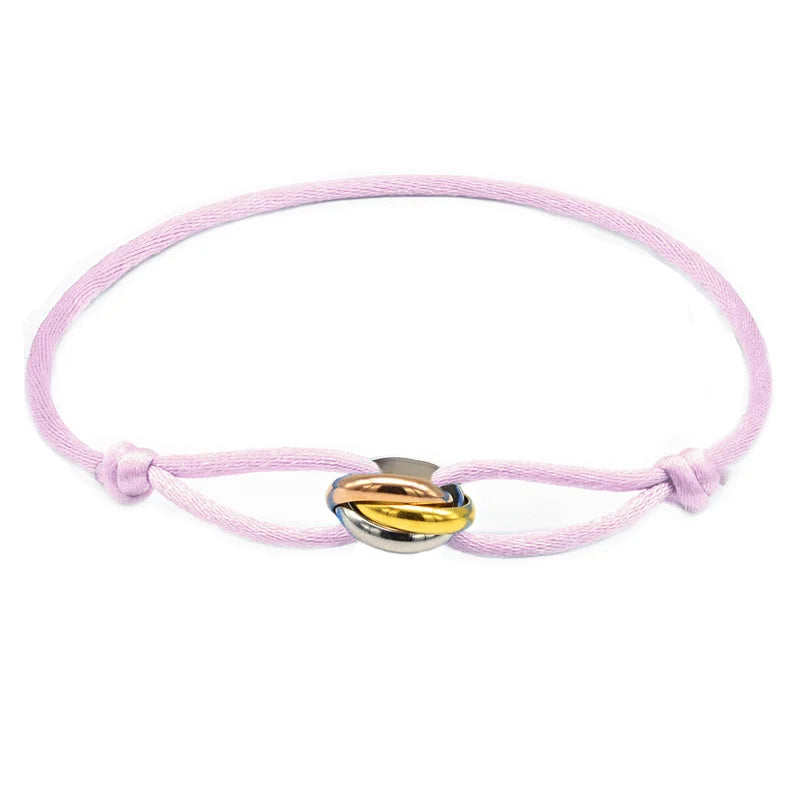 Zalman Wholesale GDS888 Luxury Unisex Bracelet 3 Metal Buckle Hand Chain Adjustable Men's Rope Bracelet for Women Jewelry Gifts