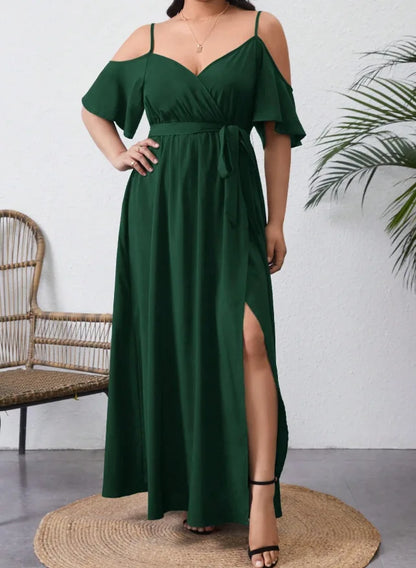 Plus Size Large Size Fashion Floral Print Women's Strap Dress Comfortable Casual Long Skirt Polyester Fabric Commute Style Th...