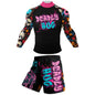 Cody Lundin New Designs Customized Short Sleeves Polyester Stretchy Rash Guards Shorts MMA BJJ Sets With Rubber Waistband
