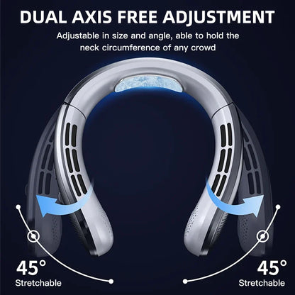 Mini New USB Hanging Neck Fan 8000mAh Rechargeable Bladeless Portable Mute LED Digital Display Electric Fans Air Cooler