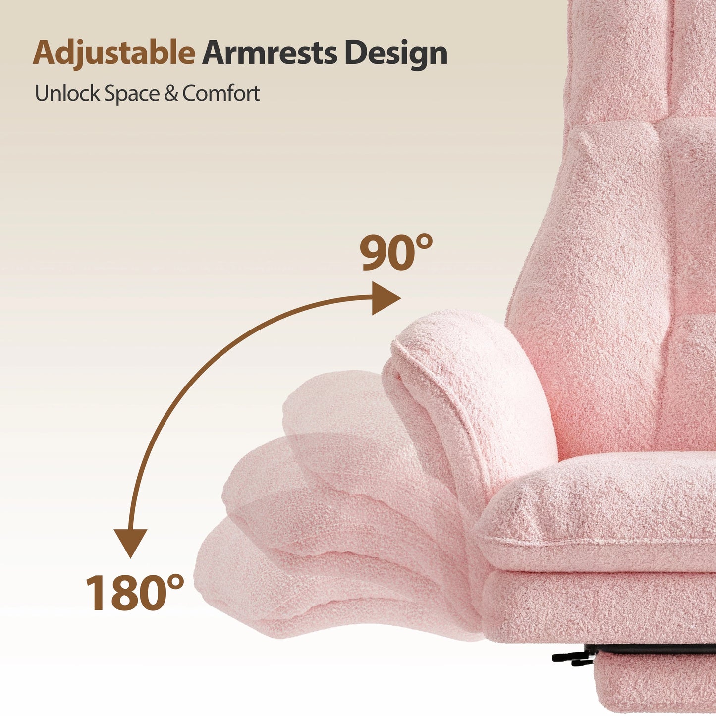 Pet Friendly Ergonomic Office Chair with Armrests, Cat Side Seat 360° Swivel Reclining Desk Chair for Cat Owners Furry Companion Work Chair with Footrest