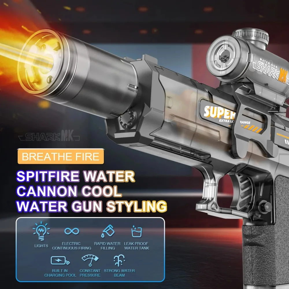 UMP45 Electric Water Gun Full Automatic Submachine with Light Large-Capacity Outdoor Beach Swimming Pool Shooting Game Kid Toy