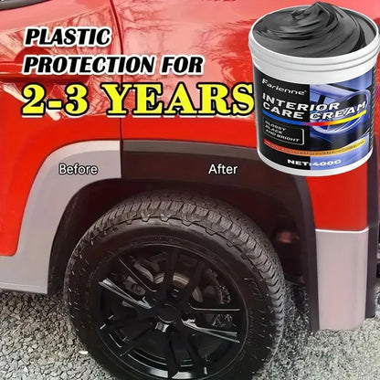 NEW Heavy-Duty Car Plastic Renovator Wax - Fast-Acting Scratch Repair, Restores & Protects Car Bumpers, Interiors, Dashboard, D