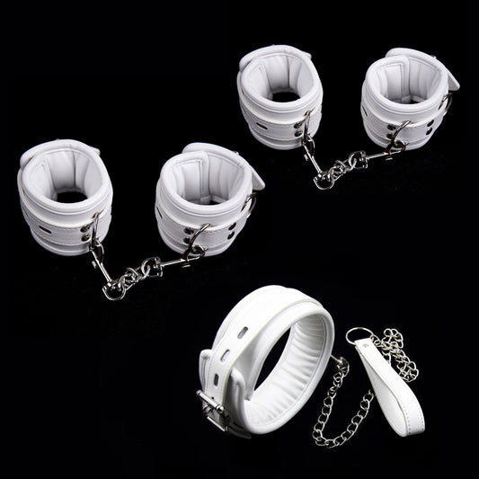 Puppy Play Soft and Comfortable Bondage Restraints Handcuffs Collar Wrist Ankle Cuffs for Fetish Erotic Adult Sex Games Couple