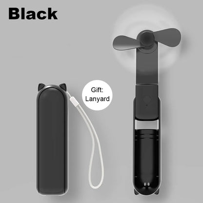 Handheld Mini Fan 3 in 1 Portable Fan 2000mAh USB Rechargeable with Power Bank Lightweight Pocket Small Fan for Travel Outdoor