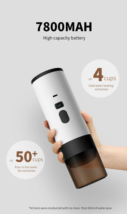 Portable Coffee Machine Wireless 3-in-1 for Ground/Nespresso/DolceGusto Capsule 15Bar 7800mAh Digital Display Travel Camping